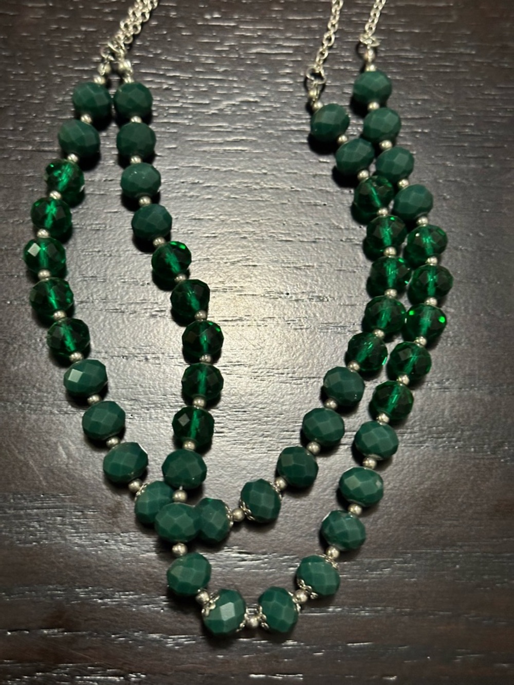 paparazzi Emerald Two-Strand Faceted Necklace